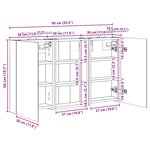 vidaXL Ensemble de Meubles de Salle de Bain 3 Pièces 90 x 10 5 x 50 cm