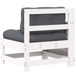 vidaXL Canapé de jardin accoudoir avec coussin blanc bois massif pin