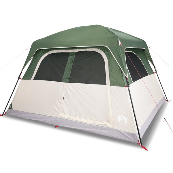 vidaXL Tente de cabine familiale 6 personnes vert imperméable