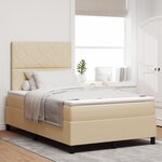 vidaXL Lit à ressorts avec matelas et LED en crème  120 x 200 cm