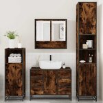 vidaXL Ensemble meubles salle de bain 4 Pièces chêne fumé bois ingénierie