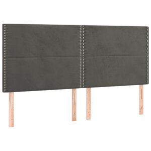 vidaXL Têtes de lit 4 Pièces Gris foncé 100x5x78/88 cm Velours