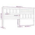 vidaXL Tête de lit Blanc 186x4x100 cm Bois massif de pin