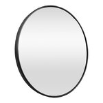 Miroir mural diamètre 40 cm cadre en aluminium noir 03_0007934