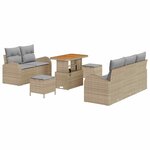 vidaXL Ensemble de canapé de jardin 8 Pièces Beige et Gris clair