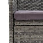 vidaXL Ensemble à manger de jardin coussins 7Pièces Résine tressée Gris