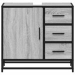 vidaXL Armoire de lavabo de salle de bain sonoma gris 65x33x60 cm