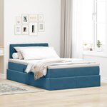 vidaXL Lit de Rangement avec matelas Bleu 120 x 190 cm Velours