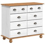 vidaXL Commode 'ASKIM'Blanche 91x40x79 cm Bois de Pin Massif