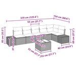 vidaXL Ensemble de canapé de jardin avec coussin 7 Pièces Noir polyrotin