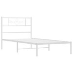 vidaXL Cadre de lit métal sans matelas avec tête de lit blanc 75x190cm