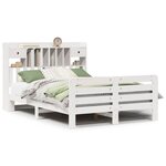 vidaXL Lit bibliothèque sans matelas blanc 140x200 cm bois pin massif
