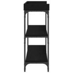 Table Console vidaXL Noire en Chêne 100x30x80 cm en Bois d'Ingénierie et Acier