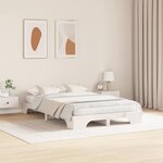 vidaXL Cadre de lit blanc 135x190 cm en bois de pin massif