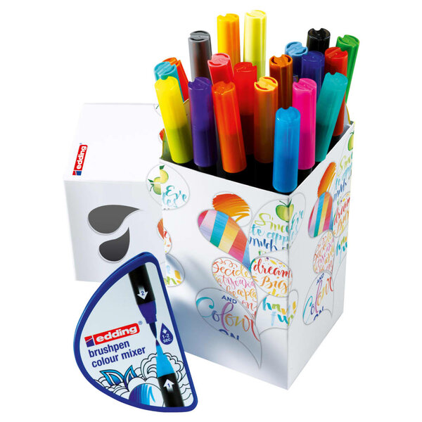 edding Feutres pinceaux 20 Pièces à mélangeur de couleurs