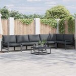 vidaXL Ensemble de canapé de jardin 7 Pièces Anthracite Acier