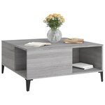 vidaXL Table basse sonoma gris 80x80x36 5 cm bois d'ingénierie