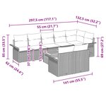 vidaXL Ensemble de canapé de jardin avec coussin 9 Pièces Noir polyrotin
