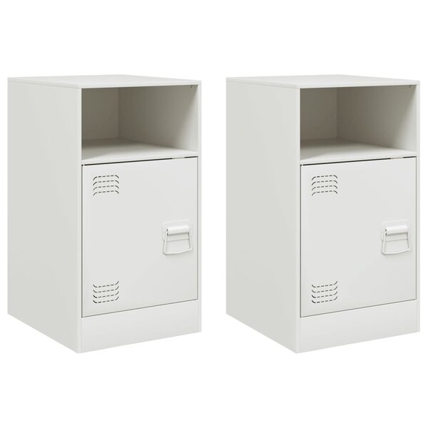 vidaXL Tables de chevet 2 Pièces blanc 34 5x39x62 cm acier