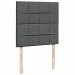 vidaXL Sommier à lattes de lit avec matelas Gris foncé 100x200cm Tissu