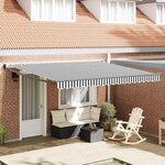 vidaXL Auvent rétractable anthracite et blanc 4x3 m tissu et aluminium
