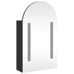 vidaXL Armoire de bain à miroir avec LED arquée noir 42x13x70 cm