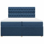 vidaXL Sommier à lattes de lit avec matelas Bleu 200x200 cm Tissu