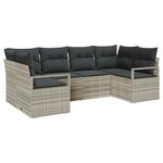 vidaXL Ensemble de canapé de jardin avec coussin 6 Pièces Gris clair
