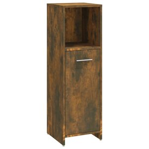 vidaXL Armoire de bain Chêne fumé 30x30x95 cm Bois d'ingénierie