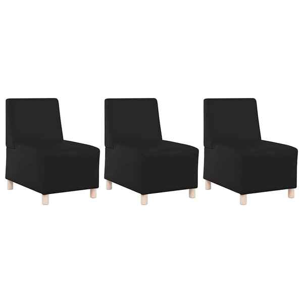 vidaXL Unité de Sofa Modulaire Sans Accoudoirs 3 Pièces Noir