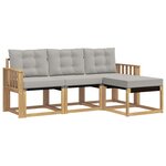 vidaXL Ensemble de canapés d'extérieur 4 pc Blanc et gris clair