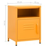 vidaXL Tables de chevet 2 Pièces Jaune moutarde 35x35x51 cm Acier