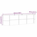 vidaXL Jardinière surélevée Marron 320 x 80 x 81 cm Acier