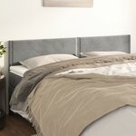 vidaXL Têtes de lit 2 Pièces Gris clair 100x5x78/88 cm Velours
