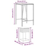 vidaXL Ensemble de bar de jardin 5 Pièces avec coussins noir poly rotin