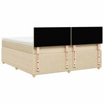 vidaXL Sommier à lattes de lit avec matelas Crème 180x200 cm Tissu