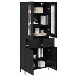 vidaXL Haut Armoire Chêne noir 69 5 x 34 x 180 cm Bois d'ingénierie