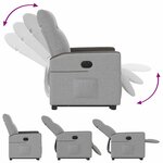 vidaXL Fauteuil inclinable électrique gris nuage tissu