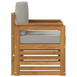 vidaXL Canapé d’extérieur Bois d'acacia massif et polyester Naturel