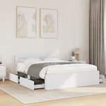 vidaXL Cadre de lit avec tête de lit sans matelas blanc 120x190 cm