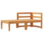 vidaXL Salon de jardin 2 Pièces avec coussins gris foncé Bois d'acacia