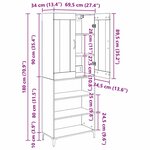 vidaXL Haut Armoire Montage mural Chêne artisanal 69 5 x 34 x 180 cm