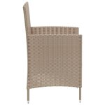 vidaXL Chaises de jardin avec coussins lot de 2 Résine tressée Beige