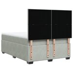 vidaXL Sommier à lattes de lit et matelas Gris clair 160x200cm Velours