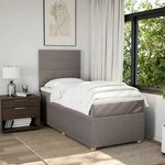 vidaXL Sommier à lattes de lit avec matelas Taupe 100x200 cm Tissu