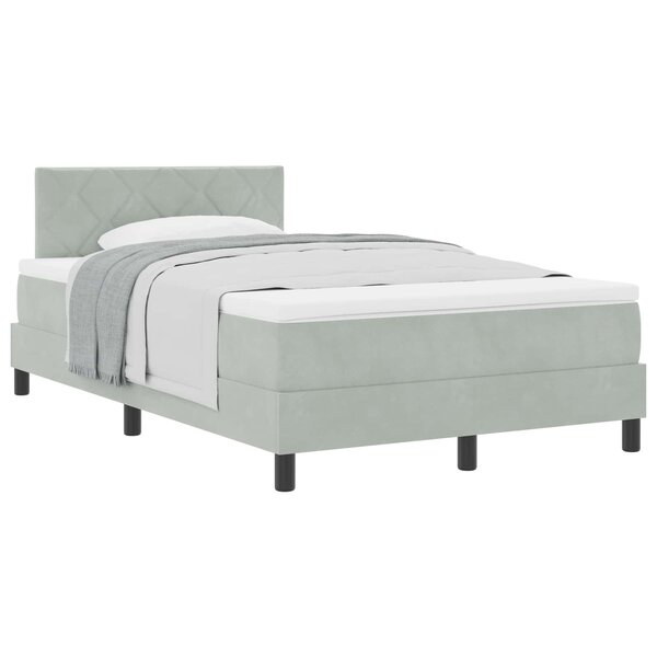 vidaXL Lit à ressorts avec matelas Gris clair 120 x 200 cm Velours