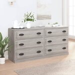 vidaXL Buffets 2 Pièces sonoma gris bois d'ingénierie