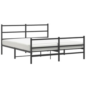 vidaXL Cadre de lit métal sans matelas avec pied de lit noir 160x200cm