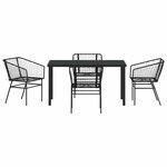 vidaXL Ensemble de salle à manger pour jardin 5 Pièces Noir polyrotin
