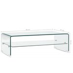 vidaXL Table basse Clair 98x45x31 cm Verre trempé